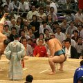 R9648 Nagoya - dohyo de sumo - Katayama demontre la souplesse des sumos