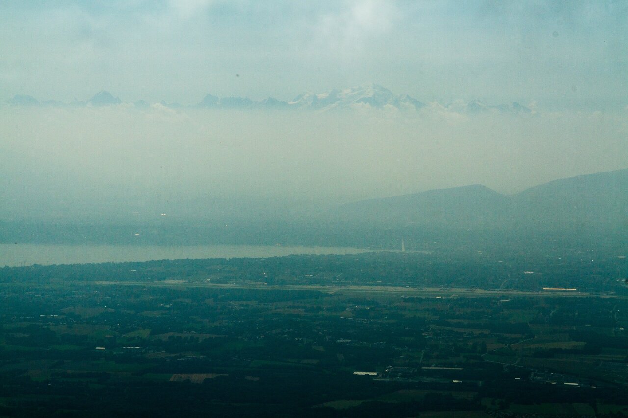 Genève et Mont Blanc depuis le col